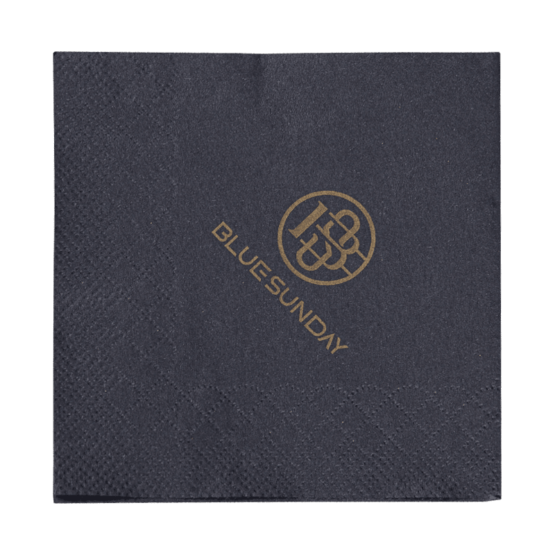 23x23 sort papir servietter med guldprint SJ4201