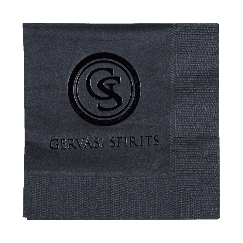 25x25 sorte servietter af høj kvalitet med hot stempling sj4302