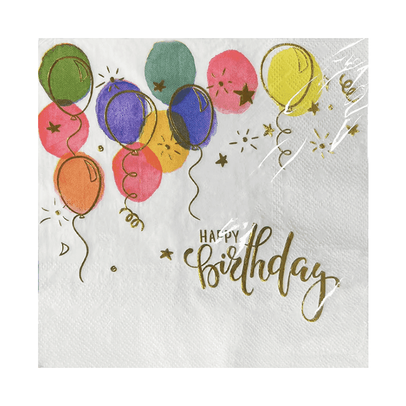 33x33 Tillykke med fødselsdagen elegante servietter med hot stempling sj5201