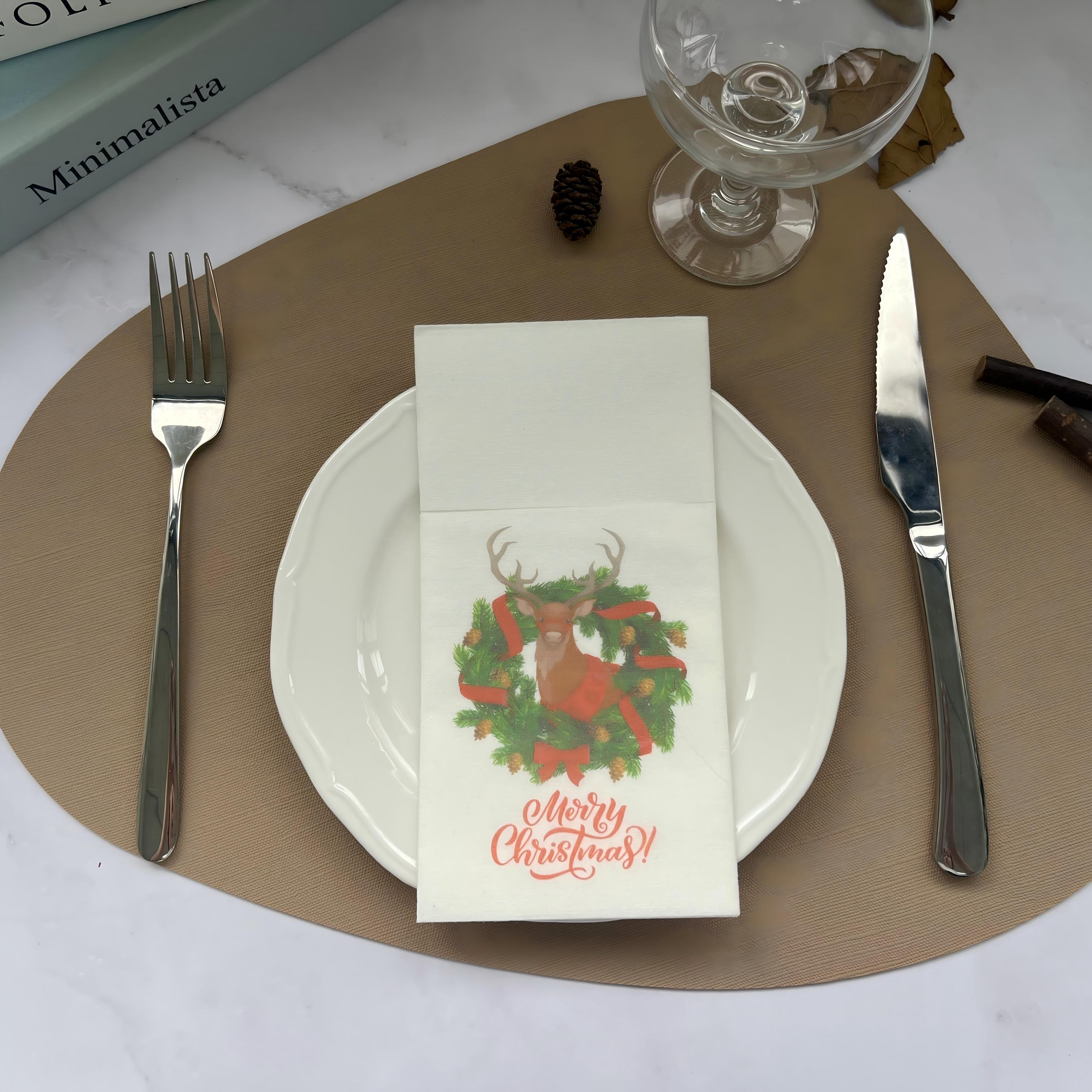 Glædelig jul Skræddersyet Tryk Design Airlaid middagsservietter
